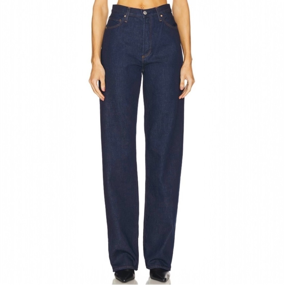 NWT PAIGE Sawyer Wide Leg Jeans in Dark Madella Wash Size 32 Vintage Collection